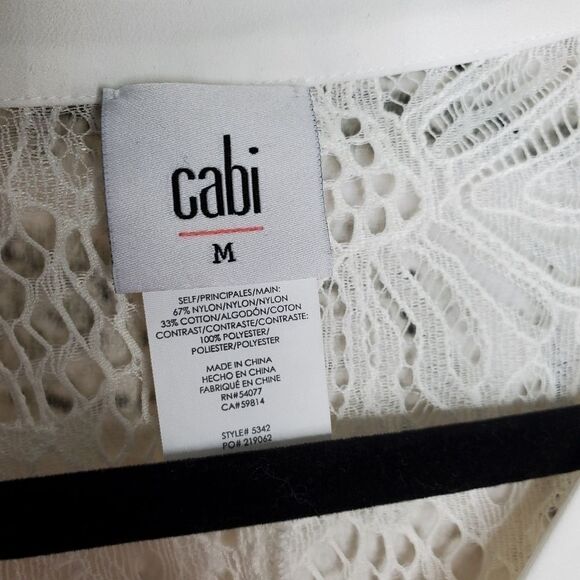 Cabi white floral Ole lacy top 5342 medium - Picture 7 of 8